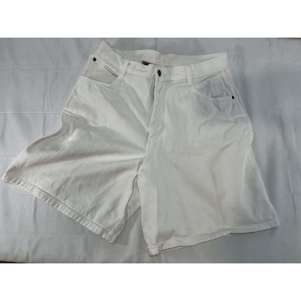 Vintage Backroad Blues Jeanswear Women's White Denim Jean Shorts Size 14